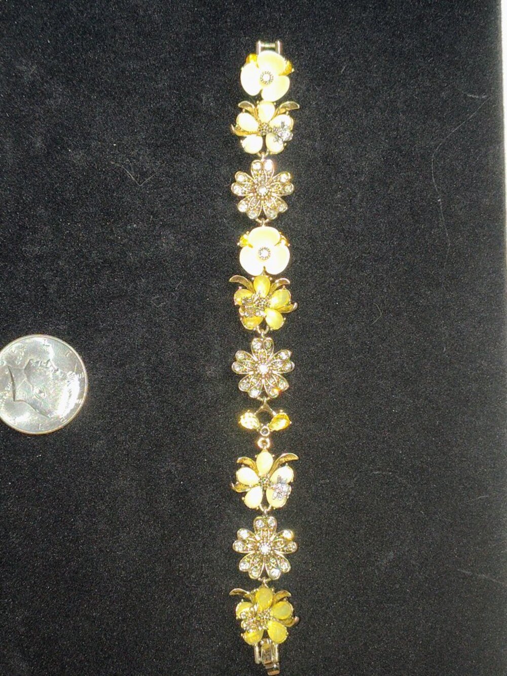 Vintage Napier Garden Motif Statement Bracelet Flowers, Bees & Butterflies 7.5"